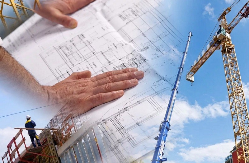 Чертежи и строительная площадка
